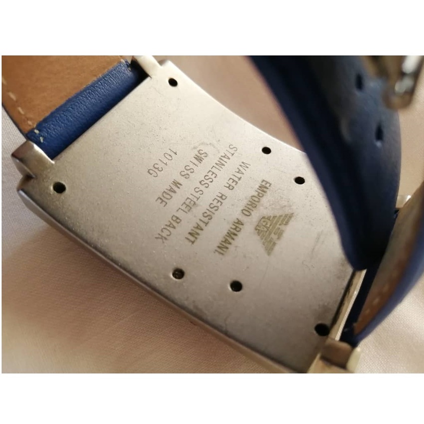 emporio armani stainless steel back water resistant